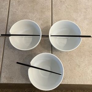 Ramen noodle bowl with chopsticks